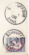 1961-Beau Cachet Manuel "ECHAUFFOUR--61--Orne" Sur Cpsm 15 X 10 Chaumière Normande - Handstempels