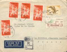 TURQUIE LETTRE RECOMMANDEE 1959 PAR AVION BEYOGLU POUR LA ROCHELLE TB - Lettres & Documents