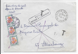 1976 - TAXE "FLEURS" - ENVELOPPE De ALTKIRCH (HAUT-RHIN) Pour STRASBOURG Avec TAXE REFUSEE => RETOUR - 1960-.... Cartas & Documentos