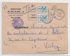 1968 - TAXE "FLEURS" - ENVELOPPE De ST BRIEUC (COTES DU NORD) Pour VICHY Avec TAXE - 1960-.... Brieven & Documenten