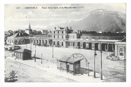 GRENOBLE  (cpa 38)  Place De La Gare Et Le Moucherotte  -    - L 1 - Grenoble