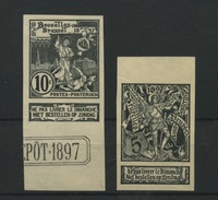 71 Et 72  Tirage En Noir  Superbe  St.Michel Et Le Dragon   Archange - Proofs & Reprints
