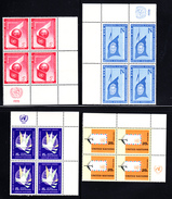 United Nations NY MNH 1957-1977 Collection Of 15 Different Airmails In Corner Blocks Of 4 - Luchtpost