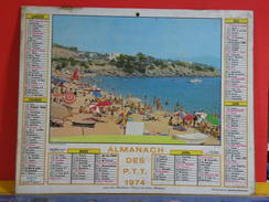 Calendrier > Plage Des Issambres (83) St Lary (65) - Almanach Des P.T.T. 1974 Vendu En état - Grand Format : 1971-80