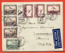 BELGIQUE LETTRE PAR AVION DE 1936 DE BRUXELLES POUR SARAMABILA CONGO - Covers & Documents