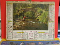 Calendrier > La Péche - La Chasse Au Pédreau - Almanach Des P.T.T. 1973- Vendu En état, Carton Uniquement - Grand Format : 1971-80