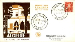 ALGERIE - Premier Jour Le Patio Du Bardo 1957 - P21244 - FDC