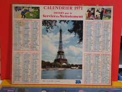 Calendrier > Paris La Tour Eiffel - Almanach Des P.T.T. 1971 - Vendu En état, Carton Uniquement - Grand Format : 1971-80
