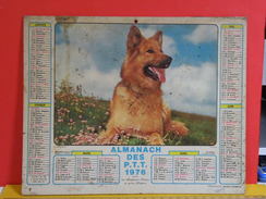 Calendrier > Berger Allemand - L'Enfant - Almanach Des P.T.T. 1976 - Vendu En état, Carton Uniquement - Grand Format : 1971-80