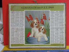 Calendrier > Chien - Almanach Des P.T.T. 1968 - Vendu En état, Carton Uniquement - Grand Format : 1961-70