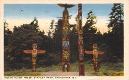 THEME AMERINDIENS / Indian Totem Poles - Stanley Park - Vancouver - America