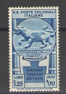 EMISSIONI GENERALI 1933 CINQUANTENARIO ERITREO 1,25 L. * LNH - Emissions Générales