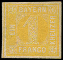 ALLEMAGNE (ANCIENS ETATS) BAVIERE 9 : 1k. Jaune, TB - Other & Unclassified