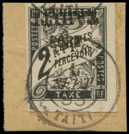 TAHITI Taxe 15a : 2c. Noir, Surch. RENVERSEE, Obl. S. Fragt, TB - Other & Unclassified