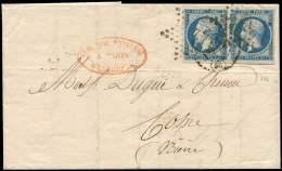 15   25c. Bleu, PAIRE Obl. ETOILE Et Càd PARIS 21/5/54 Sur LAC, Arr. COSNE 23/5/54, TB - Sonstige & Ohne Zuordnung