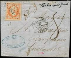 16   40c. Orange, Grandes Marges, Obl. PC 1298 S. LAC, Càd T15 FOIX-S-ARIEGE 1/9/55, "Timbre Insuffisant" Et Taxe - Other & Unclassified