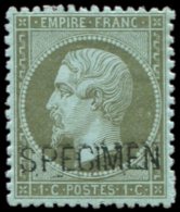S19f  1c. Olive, Surcharge SPECIMEN, TB - Other & Unclassified