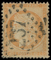 38d  40c. Orange, 4 RETOUCHES, Obl. GC 237, TB - Autres & Non Classés