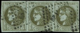 39C   1c. Olive, R III, BANDE De 3 Obl. Amb. BP1e, TTB - Altri & Non Classificati