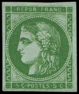 42Be  5c. Vert TRES FONCE, R II, Superbe Nuance, TB - Altri & Non Classificati