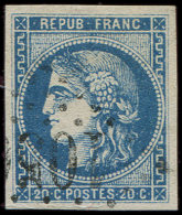 46B  20c. Bleu, T III, R II, Obl. GC 1056, Frappe Superbe - Sonstige & Ohne Zuordnung