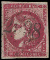 49c  80c. Rose CARMINE FONCE, Obl. GC, Jolie Nuance, TB - Other & Unclassified