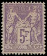 95    5f. Violet Sur Lilas, Centrage Parfait, TB - Other & Unclassified