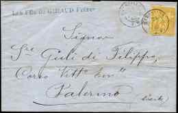 N°92 Obl. Càd MARSEILLE B.M 1883 S. LAC Pour PALERMO, TB - Other & Unclassified