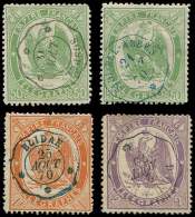 Télégraphe 6/8 : 50c. Vert (2 Obl. Noire Et Bleue), 1f. Orange Et 2f. Violet, Obl., TB - Other & Unclassified