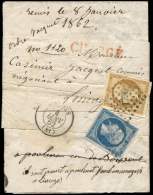 13B  10c. Brun Clair, T II + N°14B 20c. Bleu T II, Obl. PC 1730 S. Bande CHARGE Avec Correspondance, Càd T15 - Sonstige & Ohne Zuordnung