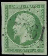 12    5c. Vert-jaune, Obl. GC, Frappe Légère, TTB - Autres & Non Classés