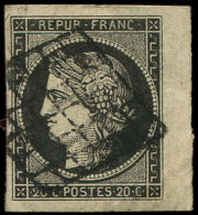 3f   20c. Noir Sur Teinté, Petit Bdf, Obl. GRILLE, TB/TTB, N° Maury - Altri & Non Classificati