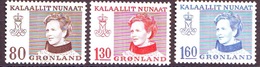 1979 Groenland Greenland Complete Queen Set Série Courante Margharethe II MNH** Y&T N° 100 à102 - Neufs