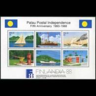 PALAU 1988 - Scott# 196 S/S Postal Indep. MNH - Palau