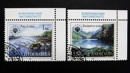 Jugoslawien 2676/7 Oo/ESST Europäischer Naturschutz: Reka Bojana Und Belgrader See - Gebraucht