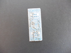Grande Bretagne :Fiscaux  Timbre   Colonie Britanique  Antigua One Penny Stamp Duty - 1858-1960 Kolonie Van De Kroon