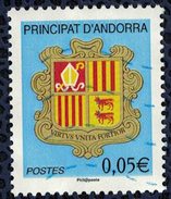 Andorre 2010 Oblitéré Used Coat Of Armes Blason 0,05 Euro SU - Gebraucht