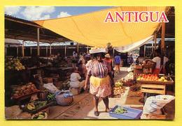 ANTIGUA  , West Indies - Fruit Vendor In The Market " The Bridge". Stamp Franked In PIGEON GUADELOUPE - Antigua Y Barbuda