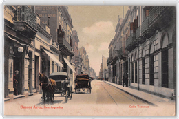 05389 "BUONOS AIRES, REP. ARGENTINA - CALLE TUCUMAN - 1890 CIRCA" ANIMATA, CARROZZE, CAVALLI. CART NON SPED - Argentina