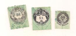 3 Austria Hungary Revenue Urkundenstempelmarken 50 Kr.,1+3 Ft. 1870 - Florpapier, Gelbgrün Ohne Wasserzeichen - Fiscale Zegels