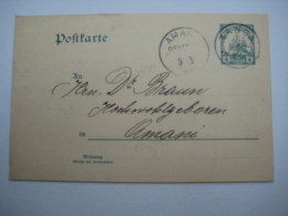 1906, Ganzsache Aus TANGA  , Rs. Viel Text - Duits-Oost-Afrika