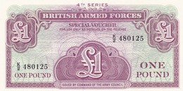 GRAN BRETAGNA BRITISH ARMED FORCES 1 POUND  4th SERIES FDS - Fuerzas Armadas Británicas & Recibos Especiales