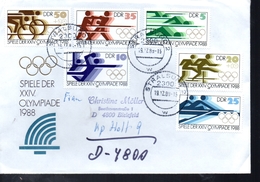 DDR   Lettre  Jo 1988 Hand Ball Natation Boxe Cyclisme Aviron Course De Haies - Summer 1988: Seoul