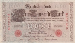 GERMANIA REICHSBANCONOTES  IMPERO TEDESCO  1000  MARK 1910 CIRCOLATA - 1.000 Mark