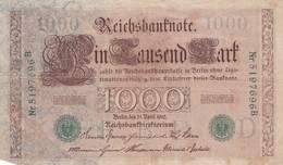 GERMANIA REICHSBANCONOTES  IMPERO TEDESCO  1000  MARK 1910 CIRCOLATA - 1.000 Mark