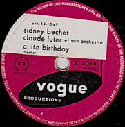 78 T. - 25 Cm - état TB -  Sidney Bechet  Claude Luter  14/10/49 -  ANITA BIRTHDAY 6 BECHET CREOLE BLUES - 78 T - Discos Para Fonógrafos