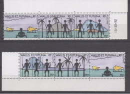 WALLIS Et FUTUNA  :Vue Des Îles : Guerriers, Pêcheurs, Palmier, Pirogue - - Unused Stamps