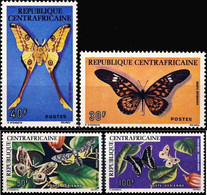 CENTRAFRIQUE Republique : Papillon, Papillons, Butterflies, Mariposa. Yvert N° 260/61+PA 148/49  ** (MNH) - Schmetterlinge