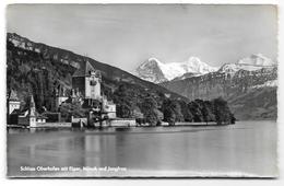 Schloss Oberhofen Mit Eiger Mönch Und Jungfrau - Photoglob Wehrli Nr H 369 - 1959 - Oberhofen Am Thunersee