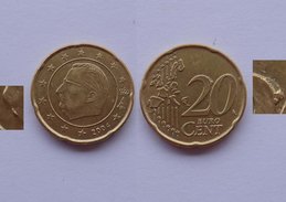 N. 48 ERRORE EURO !!! 20 CT. 2004 BELGIO ESCRESCENZA DI METALLO !!! - Variëteiten En Curiosa